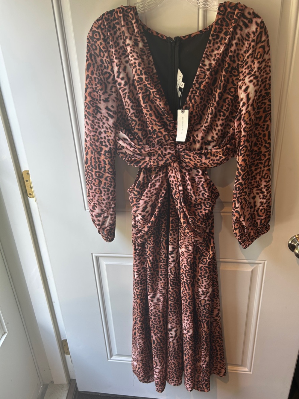 Ranna Gill NWT Anthropologie Leopard-Print Twist-Front Maxi Dress